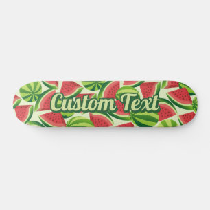 Vattenmelonsegment Sömlös bakgrundsskateboard Mini Skateboard Bräda 18,5 Cm