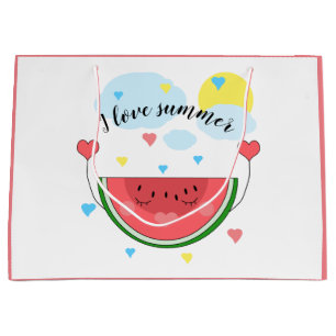Vattenmelonsegment, text, "I kärlek sommar"
