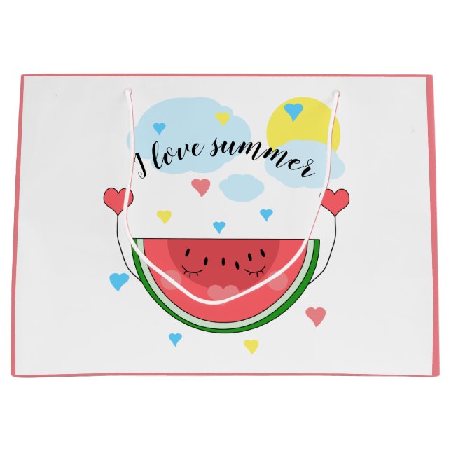Vattenmelonsegment, text, "I kärlek sommar" (Framsidan)