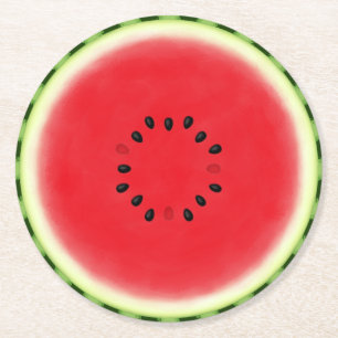 Vattenmelonsegment Underlägg Papper Rund