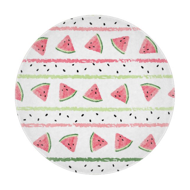 Vattenmelonsegment: vattenfärgsstripe Sömlös (Framsidan)