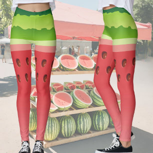 Vattenmelonsegmentbakgrund Leggings