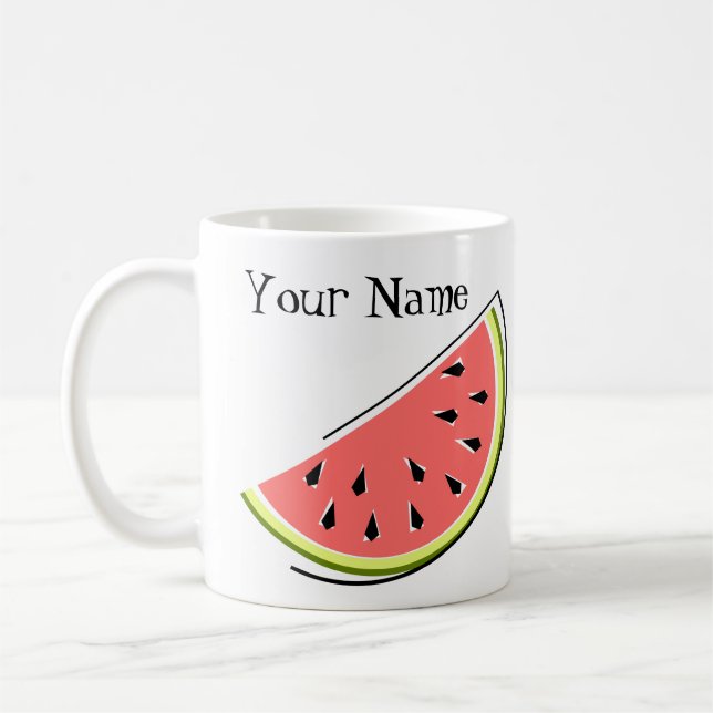 Vattenmelonsegmentet Namn Kaffemugg (Vänster)