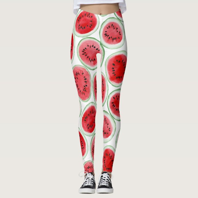 Vattenmelonskivor mönster leggings (Framsida)
