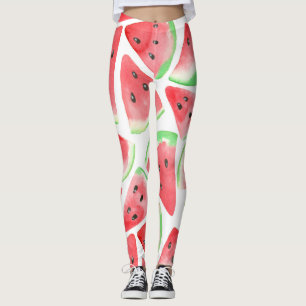 Vattenmelonskivor mönster leggings