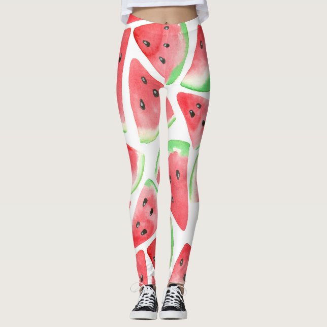 Vattenmelonskivor mönster leggings (Framsida)