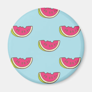 Vattenmelonskivor på krickamönster magnet