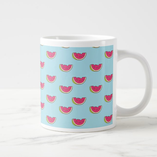 Vattenmelonskivor på Teal Mönster Jumbo Mugg (Höger)