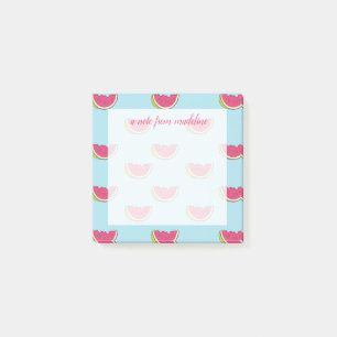 Vattenmelonskivor på Teal Mönster Post-it Block