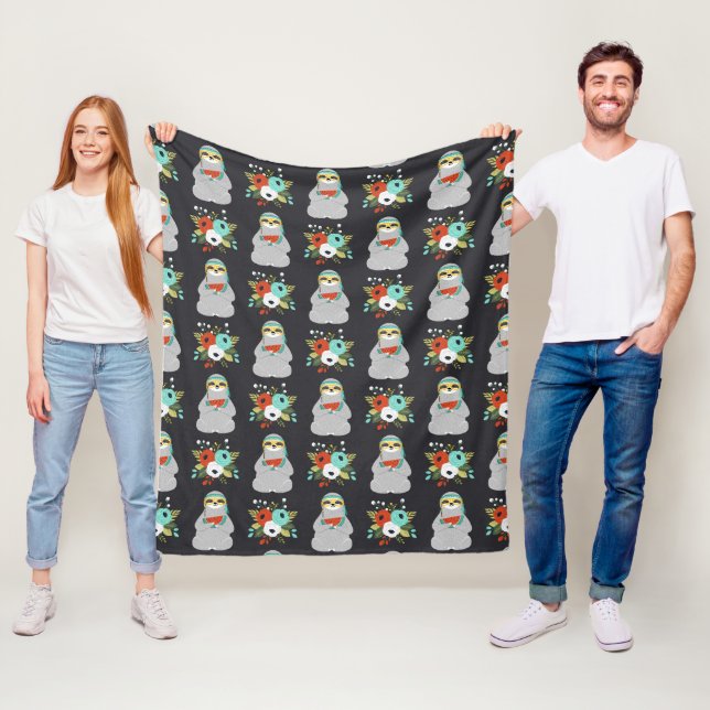 VattenmelonSlothmönster Fleecefilt (På plats)