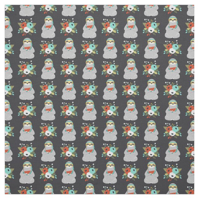 VattenmelonSlothmönster Tyg (Provkarta)