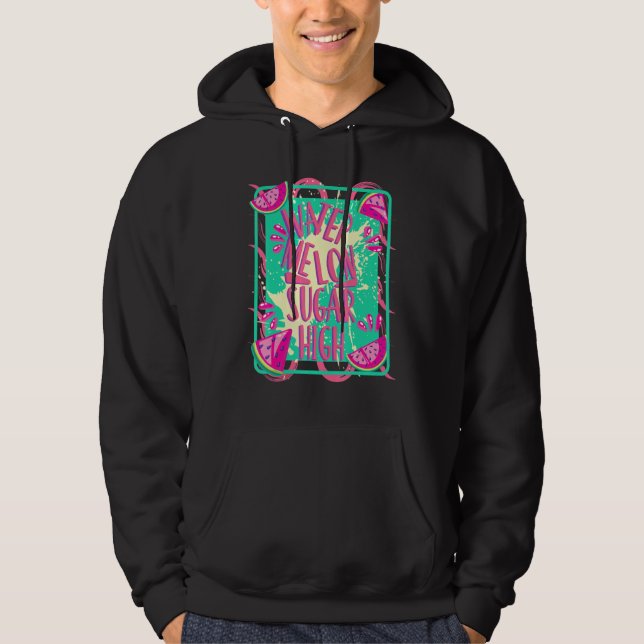 Vattenmelonsocker, hög hoodie (Framsida)