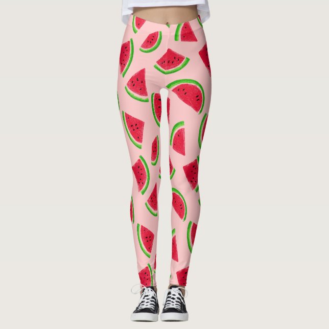 Vattenmelonsskärningsmönster Leggings (Framsida)