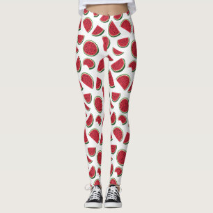 Vattenmelonsskiva sommar mönster leggings