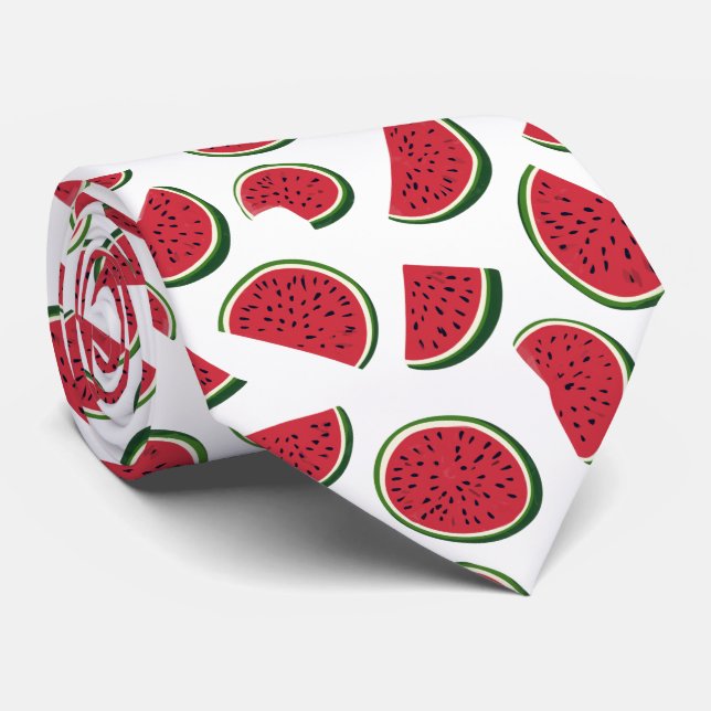 Vattenmelonsskiva Sommar Mönster Slips (Rullad)