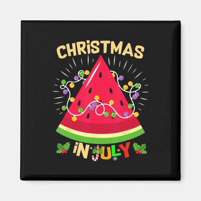 Vattenmelonträd Rolig jul i juli Strand Sommar Magnet (Framsidan)