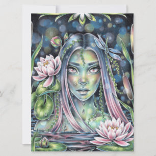 Vattennymf Lily Sagofa Fairy Fantasy Art-kort