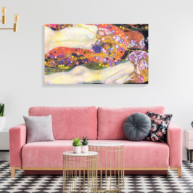 Vattennymfer 2 | Gustav Klimt | Canvastryck (Insitu (Vardagsrum))