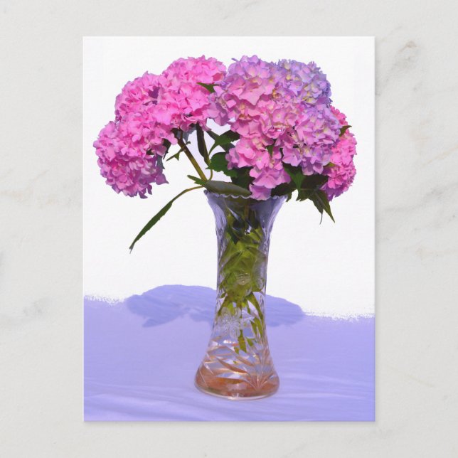 Vattenområden för rosa av lila blommigt av elegant vykort (Framsida)