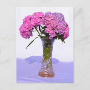 Vattenområden för rosa av lila blommigt av elegant vykort