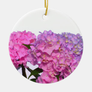 Vattenområden för rosa av lila blommigt elegant julgransprydnad keramik