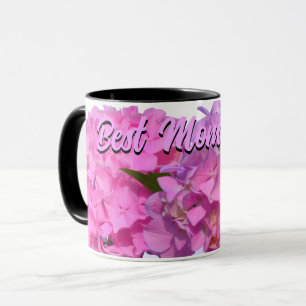 Vattenområden för rosa av lila blommigt elegant mugg