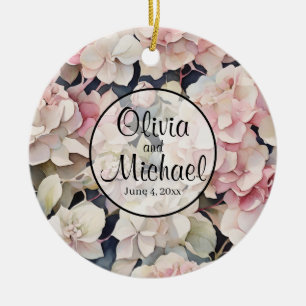 Vattenområden med vattenfärgsblommigt för rosa av  julgransprydnad keramik