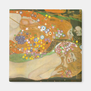 Vattenormar II av Gustav Klimt, Art Nouveau Magnet