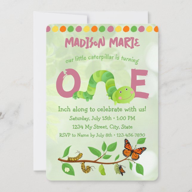 Vattenpelare 1:a födelsedagsinbjudan inbjudningar (Framsida)