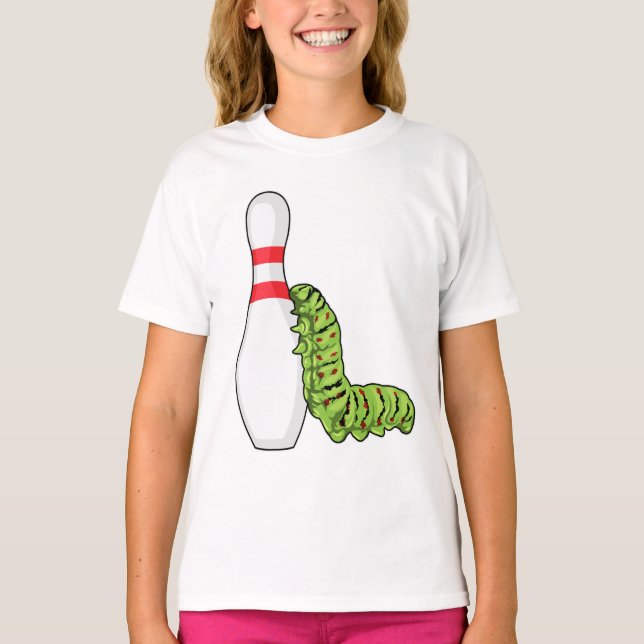 Vattenpelare i Bowling med Bowlstift T Shirt (Framsida)