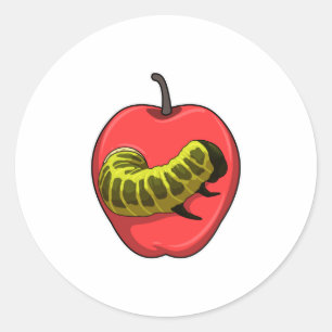 Vattenpelare med äpple runt klistermärke