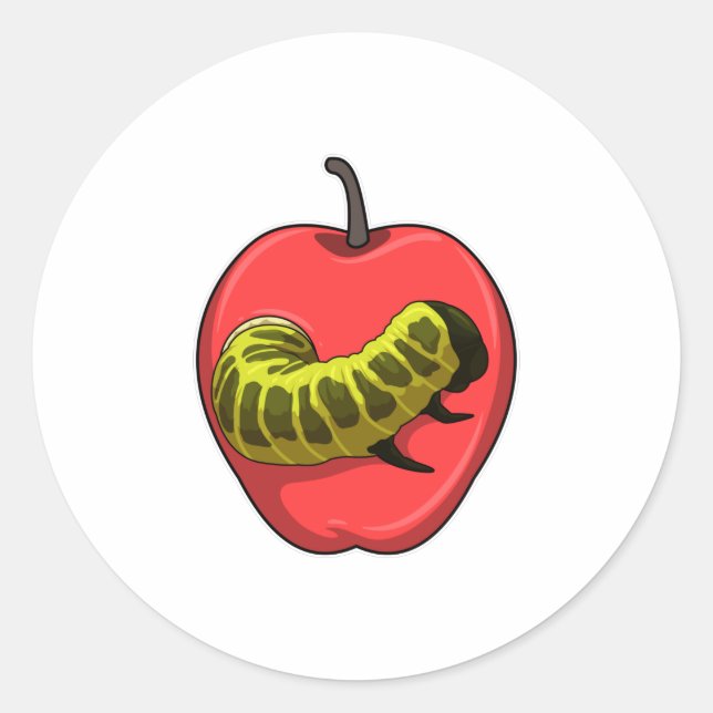 Vattenpelare med äpple runt klistermärke (Framsida)