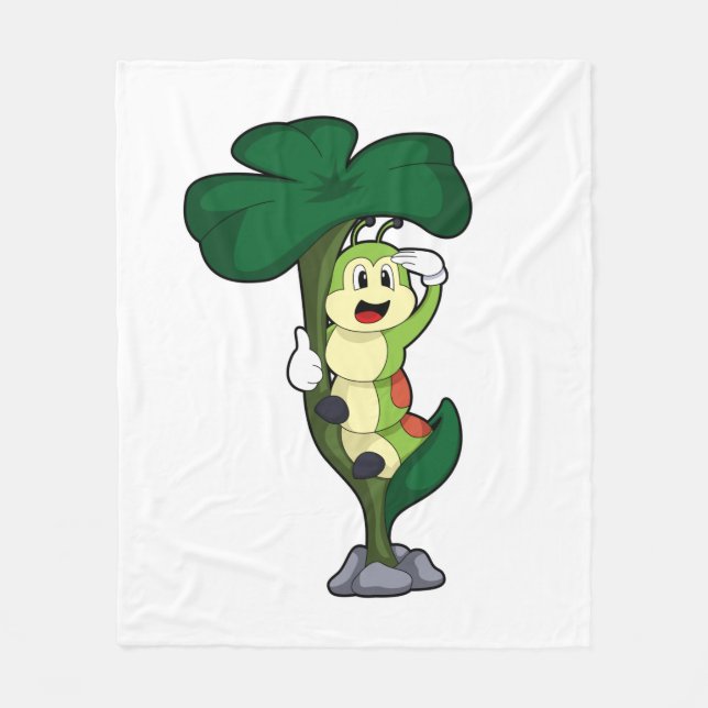 Vattenpelare med Löv Fleecefilt (Framsidan)