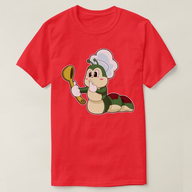 Vattenpelare som Chef med träsked T Shirt (Design framsida)