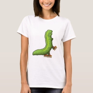 Vattenpelare som infogad skater med textbundna ska t shirt