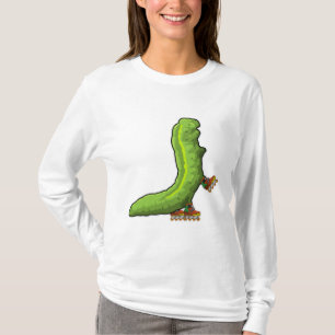 Vattenpelare som infogad skater med textbundna ska t shirt