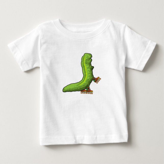 Vattenpelare som infogad skater med textbundna ska t shirt (Framsida)