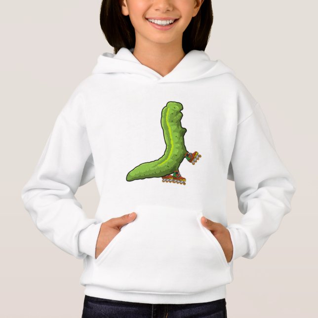 Vattenpelare som infogad skater med textbundna ska t shirt (Framsida)