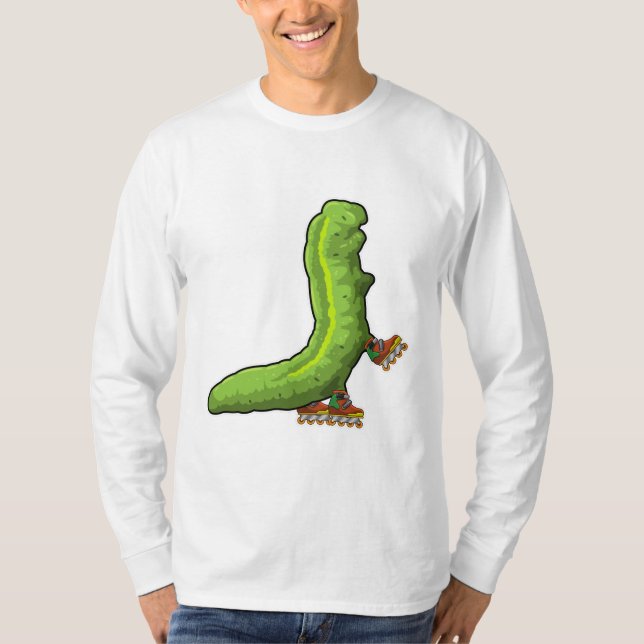 Vattenpelare som infogad skater med textbundna ska t shirt (Framsida)