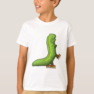 Vattenpelare som infogad skater med textbundna ska t shirt