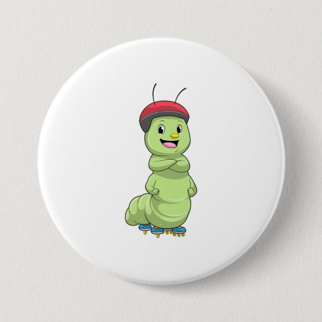 Vattenpelare som inre skater med rullskridskor.pn knapp (Framsida)