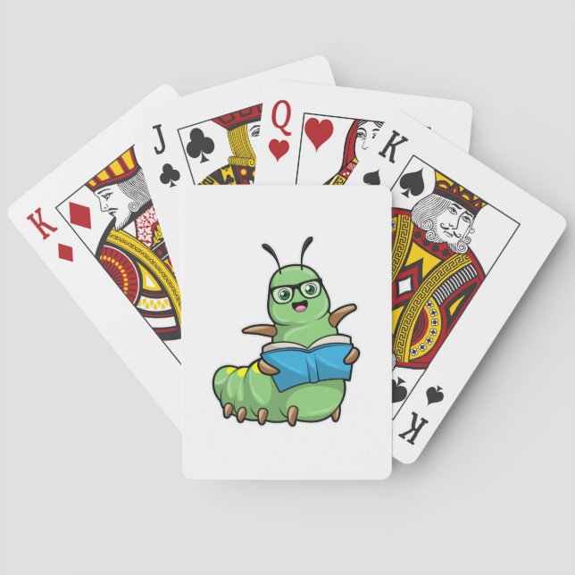 Vattenpelare som Nerd med Bok och glasögon Casinokort (Baksidan)
