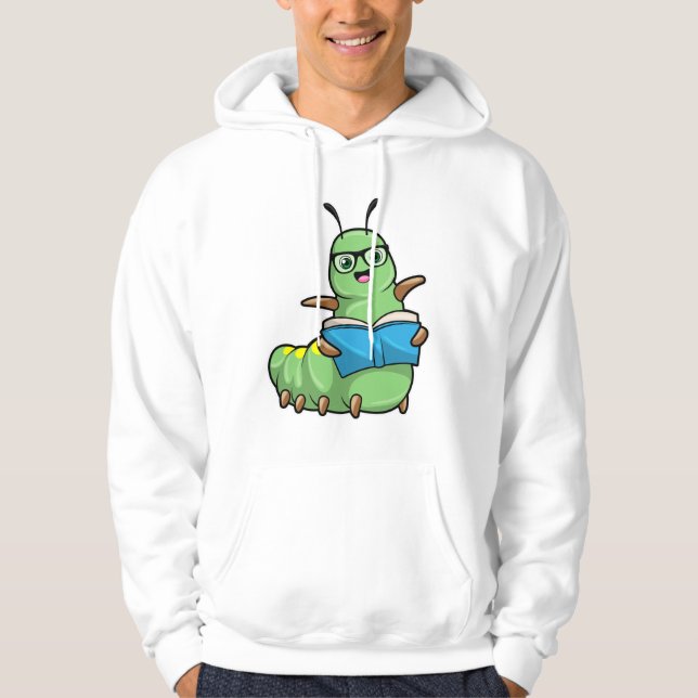 Vattenpelare som Nerd med Bok och glasögon Hoodie (Framsida)