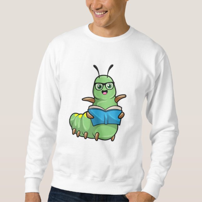 Vattenpelare som Nerd med Bok och glasögon Lång Ärmad Tröja (Framsida)