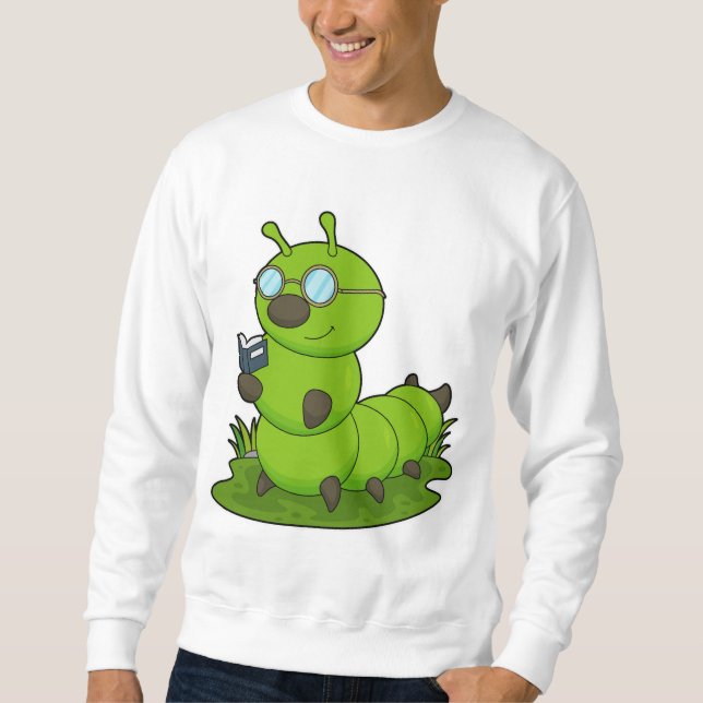 Vattenpelare som Nerd med glasögon och Bok Lång Ärmad Tröja (Framsida)
