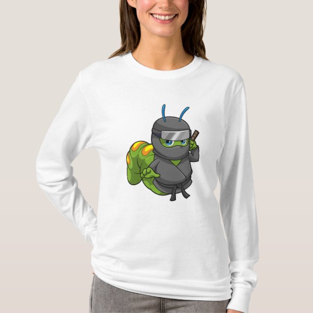 Vattenpelare som Ninja med Sword T Shirt (Framsida)