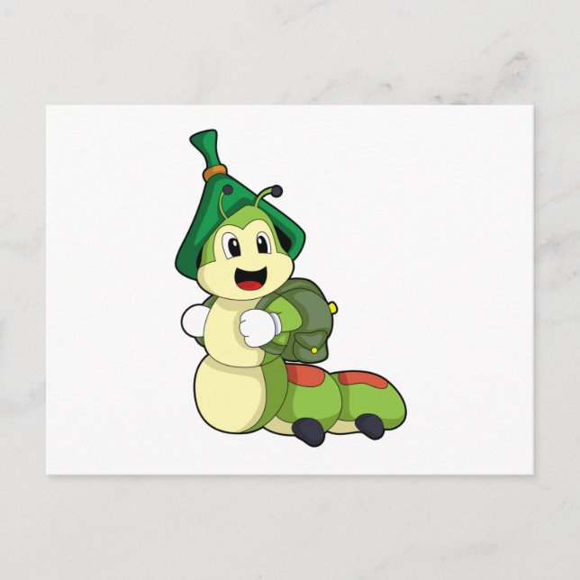 Vattenpelare som Student med ryggsäck Vykort (Framsida)