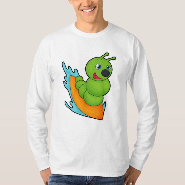 Vattenpelare som Surfer med ytskiva T Shirt (Framsida)