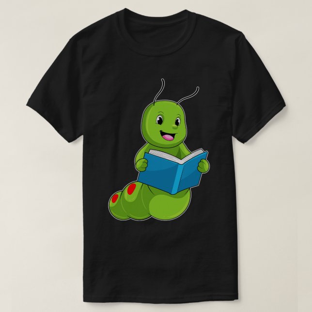 Vattenpelare vid läsning med Bok T Shirt (Design framsida)