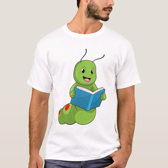 Vattenpelare vid läsning med Bok T Shirt (Framsida)